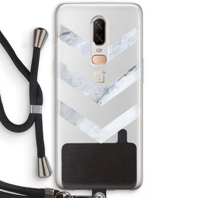 Marmeren pijlen: OnePlus 6 Transparant Hoesje met koord
