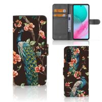 Samsung Galaxy M54 | Telefoonhoesje | Met pasjeshouder | Pauw met Bloemen