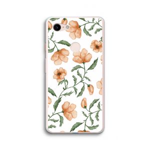 Peachy flowers: Google Pixel 3 XL Transparant Hoesje