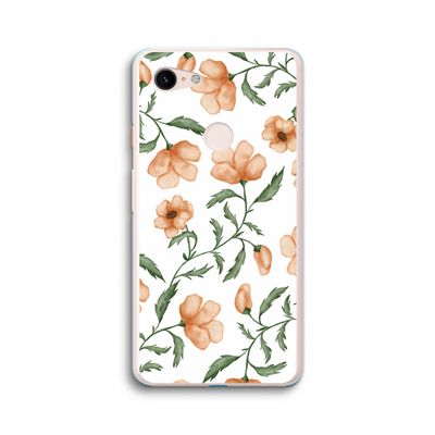 Peachy flowers: Google Pixel 3 XL Transparant Hoesje