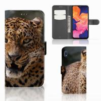 Samsung Galaxy A10 | Telefoonhoesje | Met pasjeshouder | Luipaard