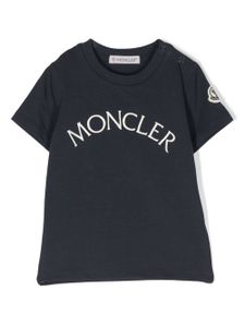 Moncler Enfant t-shirt à logo imprimé - Bleu