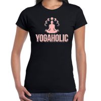 Yogaholic t-shirt zwart dames - Sport / hobby shirt Yogaholic t-shirt zwart dames - Sport / hobby shirt