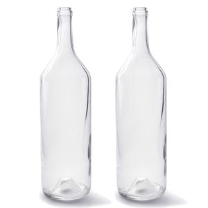 Set van 2x stuks transparante fles vaas/vazen van glas 14 x 53 cm