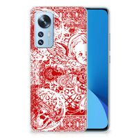 Silicone Back Case Xiaomi 12 | 12X Angel Skull Rood