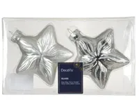 Decoris kersthangers glas ster 2st zilver