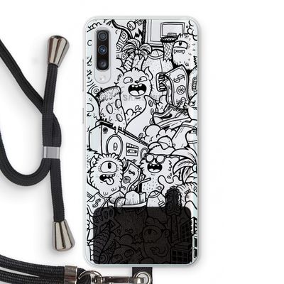 Vexx Black City : Samsung Galaxy A70 Transparant Hoesje met koord