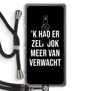 Meer verwacht - Zwart: Sony Xperia XZ2 Transparant Hoesje met koord