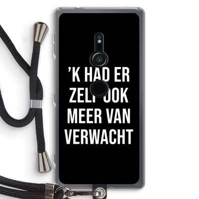 Meer verwacht - Zwart: Sony Xperia XZ2 Transparant Hoesje met koord