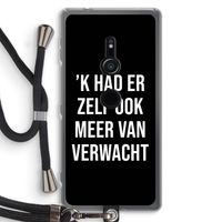 Meer verwacht - Zwart: Sony Xperia XZ2 Transparant Hoesje met koord