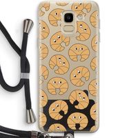 Croissant: Samsung Galaxy J6 (2018) Transparant Hoesje met koord Croissant: Samsung Galaxy J6 (2018) Transparant Hoesje met koord
