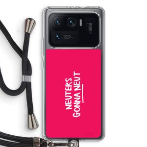 Neuters (roze): Xiaomi Mi 11 Ultra Transparant Hoesje met koord