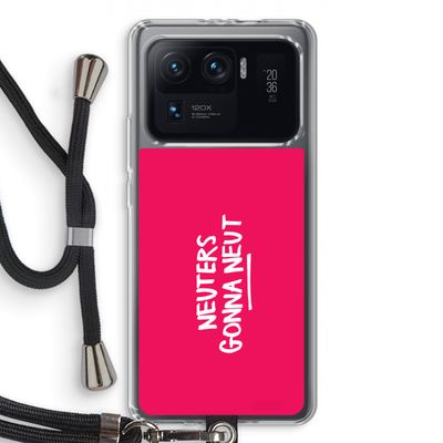 Neuters (roze): Xiaomi Mi 11 Ultra Transparant Hoesje met koord