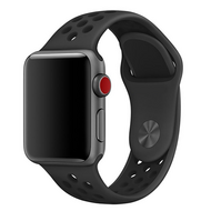 Sportbandje - Maat: M/L - Zwart - Geschikt voor Apple Watch 38mm / 40mm / 41mm