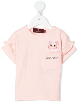 Aigner Kids t-shirt à logo imprimé - Rose