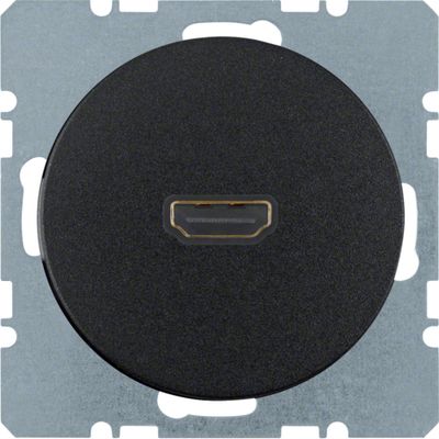 Berker wandcontactdoos HD 90G R1-R3 zwart 3315432045
