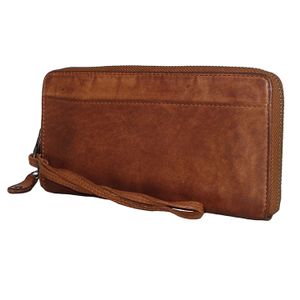 Bear Design Zip Around Portemonnee / Clutch Cow Lavato Cognac