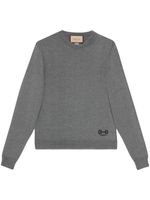 Gucci pull en maille à logo intarsia - Gris