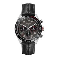 Horlogeband Tag Heuer CBN2A1F Leder Zwart 22mm