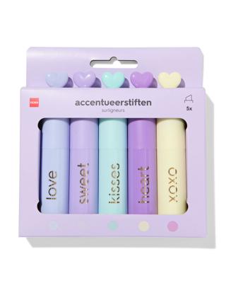 HEMA Markeerstiften Hartjes - 5 Stuks