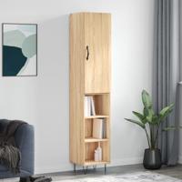 Hoge kast 34,5x34x180 cm bewerkt hout sonoma eikenkleurig