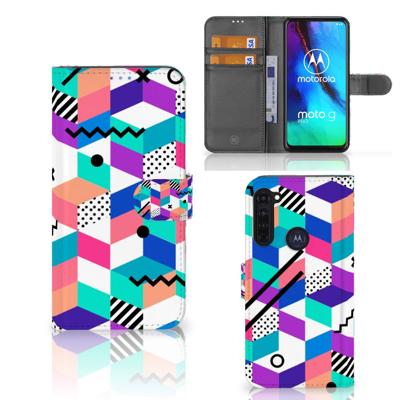 Motorola Moto G Pro | Book Case | Blokken Kleurrijk