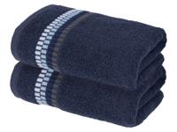 LIVARNO Set van 2 handdoeken 50 x 100 cm (Donkerblauw)