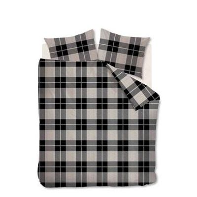 Ambiante dekbedovertrek Tartan - zwart - 140x200/220 cm