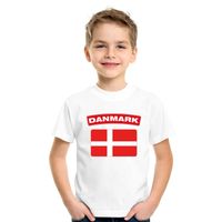 T-shirt met Deense vlag wit kinderen T-shirt met Deense vlag wit kinderen