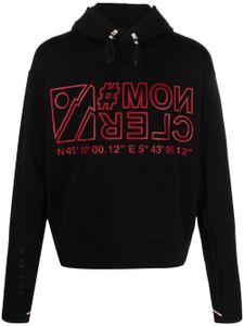 Moncler Grenoble hoodie en jersey à logo imprimé - Noir