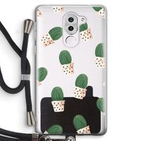 Cactusprint roze: Honor 6X Transparant Hoesje met koord