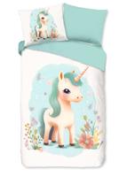 Good Morning Kinderdekbedovertrek "eenhorn" - Multi - (140x200/220 cm) - Katoen Flanel