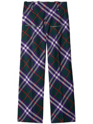Burberry pantalon à carreaux Plaid - Vert