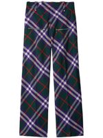 Burberry plaid-check wool trousers - Vert