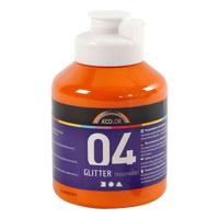 Creativ Company Acrylverf glitter voor kinderen - oranje, 500ml