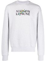 Maison Kitsuné sweat en coton à logo imprimé - Gris