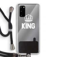 King zwart: Samsung Galaxy S20 Transparant Hoesje met koord