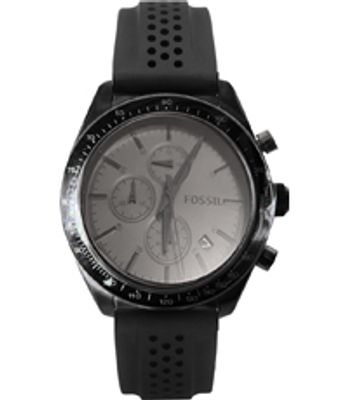 Horlogeband Fossil BQ2149 Silicoon Zwart 20mm