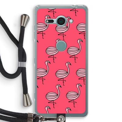 Flamingo: Sony Xperia XZ2 Compact Transparant Hoesje met koord