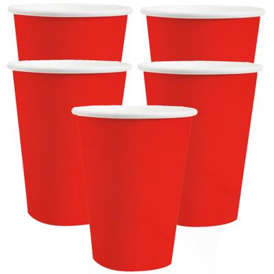 Santex feest/verjaardag bekertjes - 20x stuks - karton - rood - 270 ml