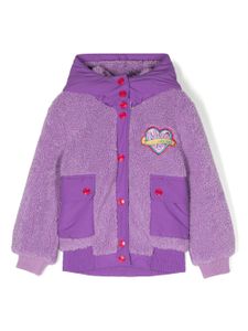 Marc Jacobs Kids veste en peau lainée artificielle à capuche - Violet