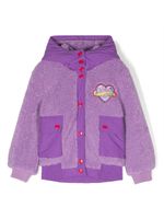 Marc Jacobs Kids veste en peau lainée artificielle à capuche - Violet