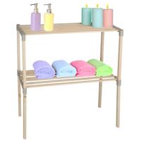 Gerimport Badkamer/keuken opbergkastje - hout - 2 planken - 30 x 58 x 68 cm
