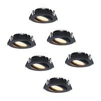HOFTRONIC™ Set van 6 dimbare LED inbouwspots Rome - Zwart - 6 Watt - Kantelbaar - 2700K warm wit - IP44 - Geringe inbouwdiepte HOFTRONIC™ Set van 6 dimbare LED inbouwspots Rome - Zwart - 6 Watt - Kantelbaar - 2700K warm wit - IP44 - Geringe inbouwdiepte