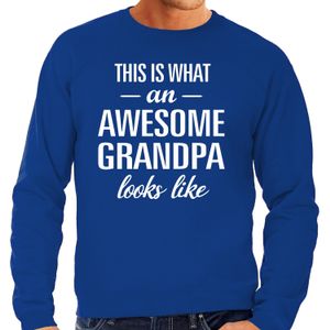 Awesome grandpa / opa cadeau sweater blauw heren