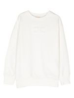 Elisabetta Franchi La Mia Bambina sweat en coton à logo brodé - Blanc