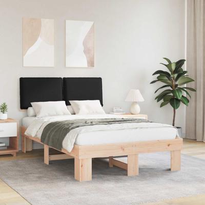 Bedframe met Gevoerd Hoofdgedeelte Zwart 120 x 190 cm