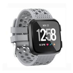 Siliconen Bandje Geventileerd Fitbit Versa 1 / 2 & Lite - Grijs