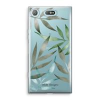 Tropical watercolor leaves: Sony Xperia XZ1 Compact Transparant Hoesje - thumbnail