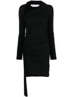 Off-White asymmetric ruched minidress - Noir - thumbnail